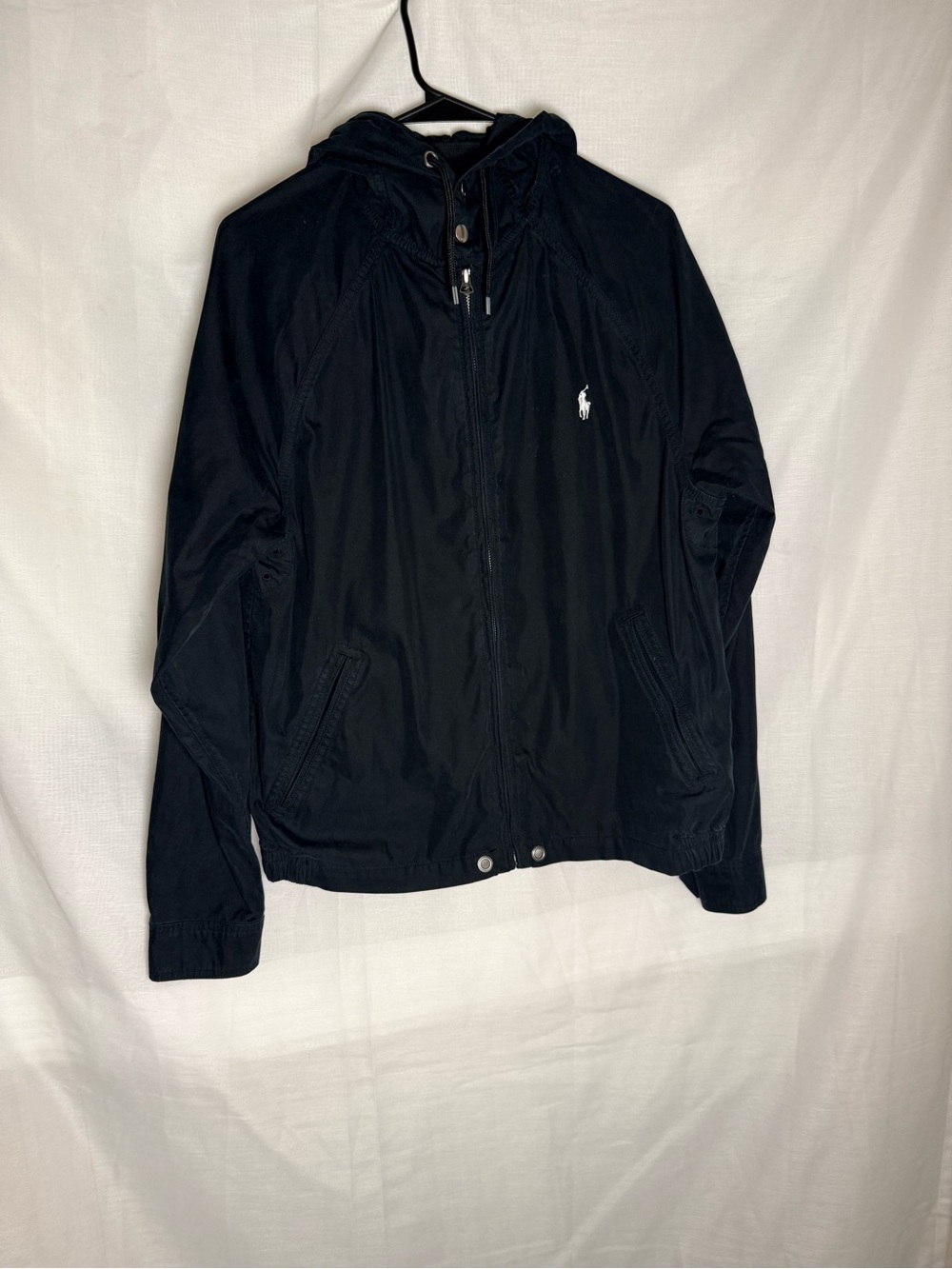 Vintage Polo by Ralph Lauren Black Hooded Lightweight Jacket, Blue Label